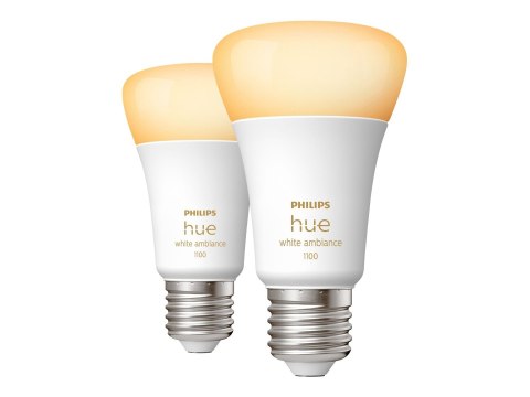 Philips Hue | WA 11W A60 E27 2szt. paczka | E27 | 11 W | Ciepła do chłodna biel 2200K-6500K | Bluetooth i Zigbee