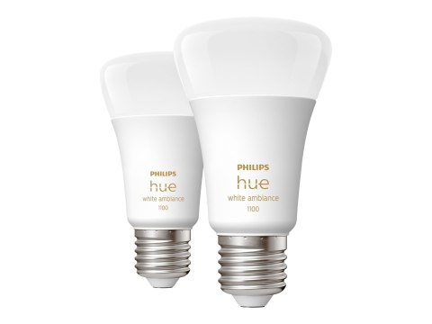 Philips Hue | WA 11W A60 E27 2szt. paczka | E27 | 11 W | Ciepła do chłodna biel 2200K-6500K | Bluetooth i Zigbee
