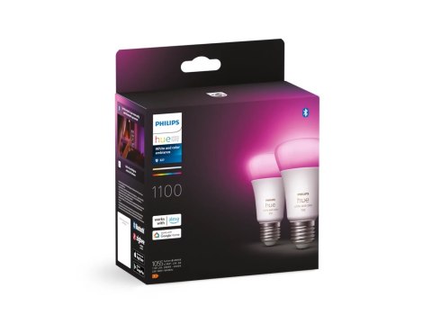 Philips Hue | WCA 11W A60 E27 2 szt. w opakowaniu | E27 | 11 W | Biały i kolor 2000K-6500K +16 milionów kolorów | Bluetooth i Zi