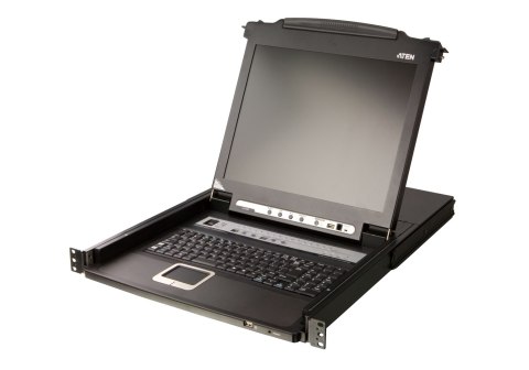 Przełącznik KVM Aten CL5716FM-AT-AG Single Rail 16P PS/2-USB 17" LCD z portem Daisy-Chain i obsługą urządzeń peryferyjnych USB |
