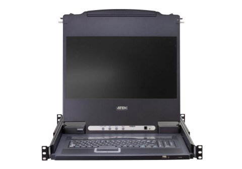 Przełącznik KVM Aten CL5716FM-AT-AG Single Rail 16P PS/2-USB 17" LCD z portem Daisy-Chain i obsługą urządzeń peryferyjnych USB |
