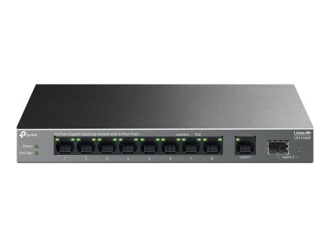 TP-LINK LS1210GP 10-Port Gigabit Desktop Switch with 8-Port PoE+