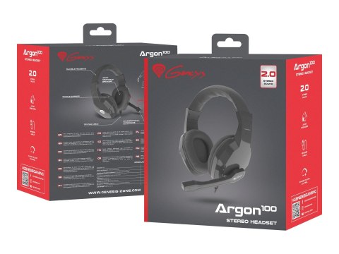 GENESIS ARGON 100 Gaming Headset, On-Ear, Wired, Microphone, Black | Genesis | ARGON 100 | Wired | On-Ear