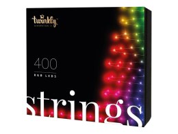 Twinkly strings 400L 4,3mm RGB Twinkly | Strings Smart LED Lights 400 RGB (Multicolor), 32m, czarny przewód | RGB - 16M+ kolorów