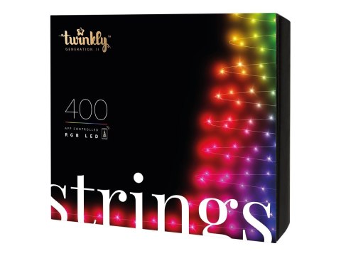 Twinkly strings 400L 4,3mm RGB Twinkly | Strings Smart LED Lights 400 RGB (Multicolor), 32m, czarny przewód | RGB - 16M+ kolorów