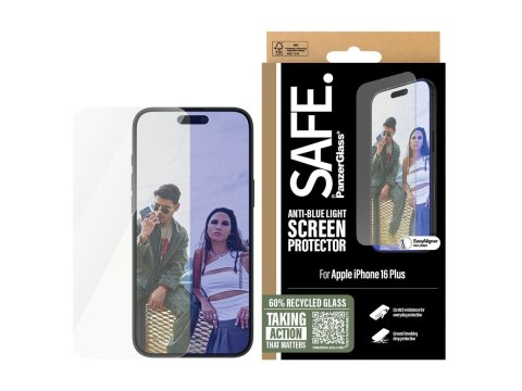 SAFE by PanzerGlass EyeCare Screen Protector iPhone 16 Plus | Ultra-Wide Fit