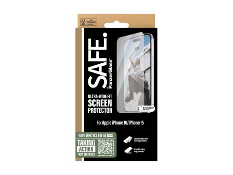 SAFE by PanzerGlass Screen Protector iPhone 16 | Ultra-Wide Fit