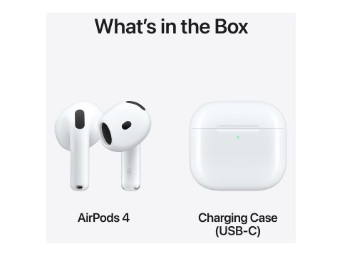 Słuchawki bezprzewodowe Apple AirPods 4 z funkcją aktywnej redukcji hałasu, idealne dla miłośników muzyki i wygody.