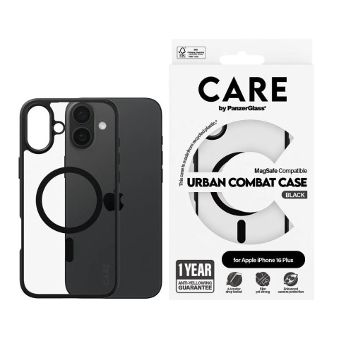 CARE by PanzerGlass Case Flagship Urban Combat Black MagSafe iPhone 16 Plus | CARE