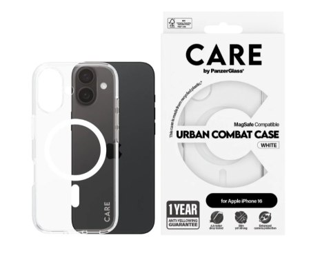 CARE by PanzerGlass Case Flagship White MagSafe iPhone 16 | CARE