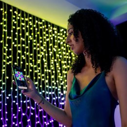 Twinkly Kurtyna Smart LED 400 RGBW 1.5x2.1m Przezroczysty przewód|Twinkly