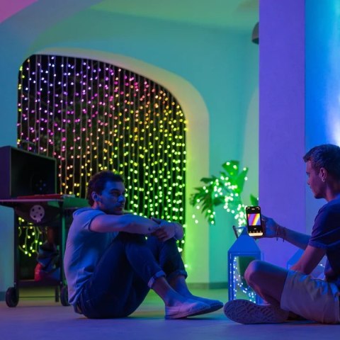 Twinkly Kurtyna Smart LED 400 RGBW 1.5x2.1m Przezroczysty przewód|Twinkly