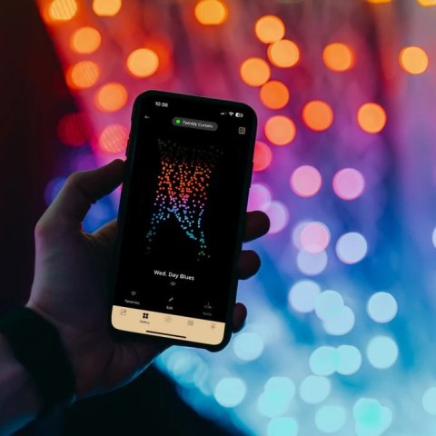 Twinkly Kurtyna Smart LED 400 RGBW 1.5x2.1m Przezroczysty przewód|Twinkly