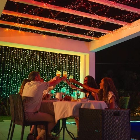 Twinkly Kurtyna Smart LED 400 RGBW 1.5x2.1m Przezroczysty przewód|Twinkly