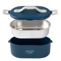 Adler | Elektryczny pojemnik na lunch z torbą termiczną | AD 4522 | 0.8 L | Plastik/stal nierdzewna | Niebieski | Pokrywka w zes
