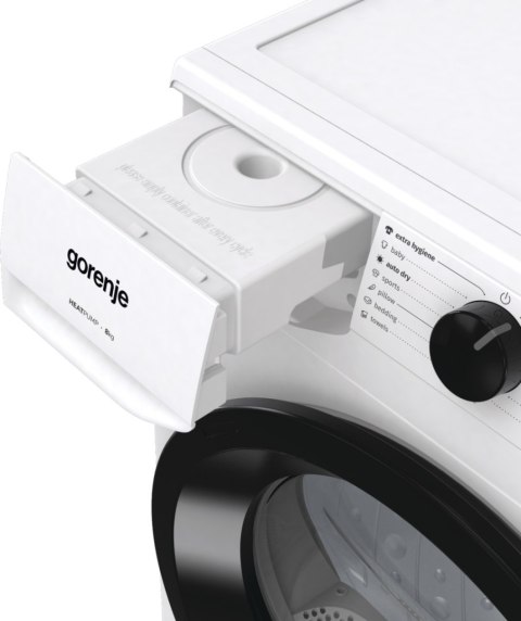 Gorenje Dryer Machine | DHNE82 | Energy efficiency class Class A++ | Front loading | 8 kg | LED | Depth 55 cm | White