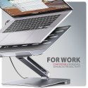 Podstawka AXAGON HMC-STND dla laptopów 10"-16" i huba USB 5Gbps, 3x USB-A, HDMI 4K/60Hz, RJ-45 | AXAGON