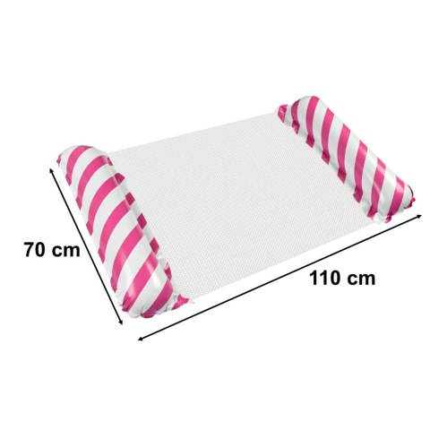 Materac dmuchany plażowy hamak wodny leżak fotel krzesło do pływania basenu różowy