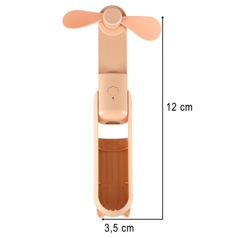 Wiatrak biurkowy wentylator mini ręczny składany wiatraczek przenośny USB różowy