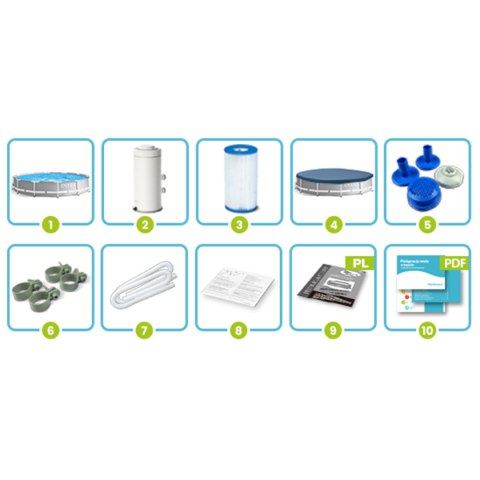 Basen ogrodowy stelażowy 366 x 76 cm zestaw 4w1 INTEX 26712