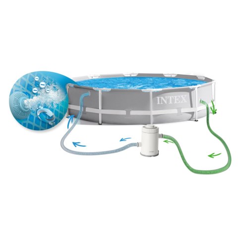 Basen ogrodowy stelażowy 305 x 76 cm 15w1 INTEX 26702 + maszynka do baniek GRATIS