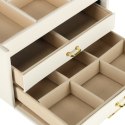 Szkatułka kuferek na biżuterię z szufladami biała