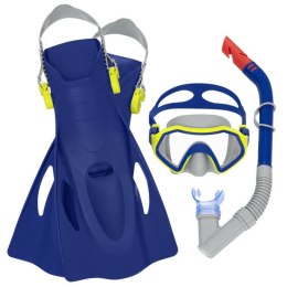 Bestway Zestaw do snorkelingu Maska z rurką i płetwami NIEBIESKI 7+ 25046