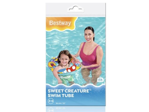Bestway dmuchane Kółko do pływania zwierzątka 56cm 3-6 lat 36013