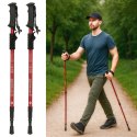 Kijki kije trekkingowe do nordic walking składane 2 sztuki czerwone
