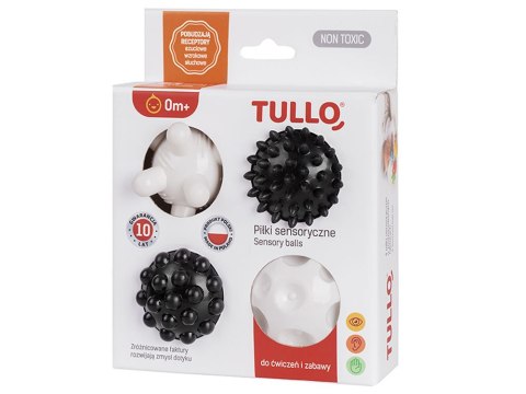 Tullo Piłki sensoryczne 4szt czarno-białe 461 ZA4262