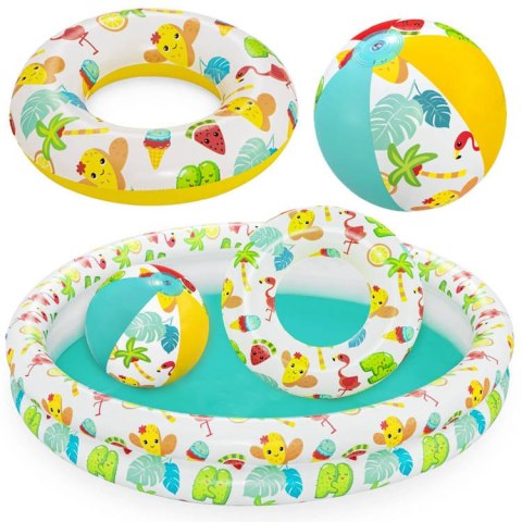 Bestway SET Basen piłka kółko brodzik 122cm 51124 Bestway SET Basen piłka kółko brodzik 122cm 51124