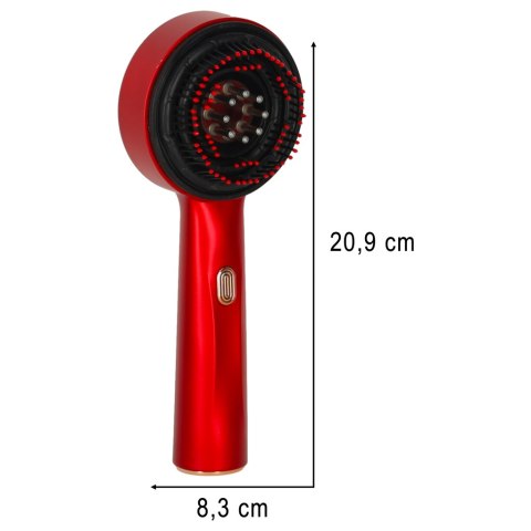 Szczotka do masażu głowy masażer pielęgnacja włosów czerwone światło aplikator olejków USB