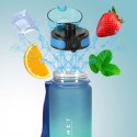 Butelka na wodę bidon ze słomką uchwytem sportowy 600ml niebiesko-zielony