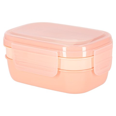 Lunch box śniadaniówka pudełko śniadaniowe z przegródkami dzielone 1900ml morelowe
