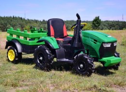 MEGA TRAKTOR Z PRZYCZEPĄ, KOŁA POMPOWANE, MIĘKKIE SIEDZENIE, PILOT, NOWOCZESNY PANEL, FUNKCJA BUJANIA/TT990D