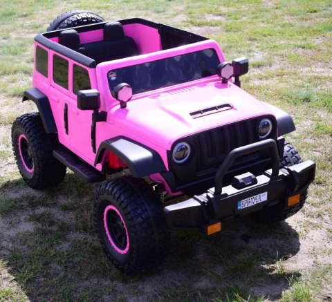 OLBRZYMI JEEP NA AKUMULATOR SPEED, SUPER RÓŻ, MIĘKKIE KOŁA, SIEDZENIE, APLIKACJA/DLS-X15A