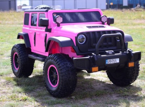 OLBRZYMI JEEP NA AKUMULATOR SPEED, SUPER RÓŻ, MIĘKKIE KOŁA, SIEDZENIE, APLIKACJA/DLS-X15A