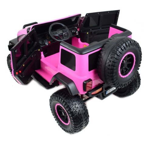 OLBRZYMI JEEP NA AKUMULATOR SPEED, SUPER RÓŻ, MIĘKKIE KOŁA, SIEDZENIE, APLIKACJA/DLS-X15A