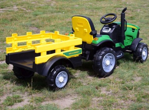 WIELKI TRAKTOR HALLO BABY Z PRZYCZEPĄ, PILOT, APLIKACJA/T990