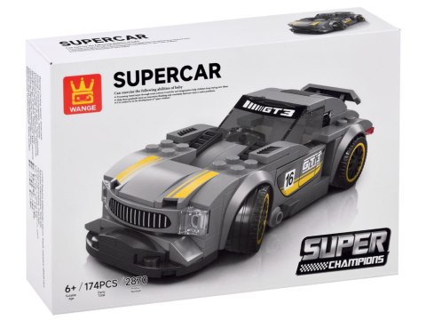 Klocki techniczne Sportowe auto SREBRNE 174-elementy + naklejki ZA4287