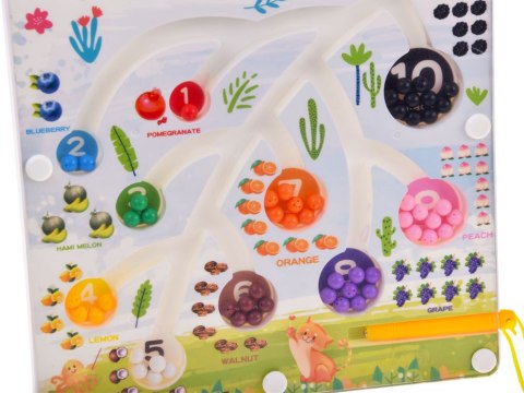 Magnetyczna układanka tablica labirynt nauka kolorów liczenia ZA5741