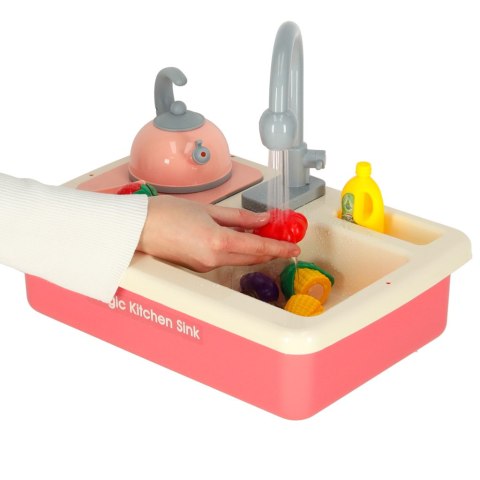 Zlew dla dzieci z akcesoriami XXL różowy