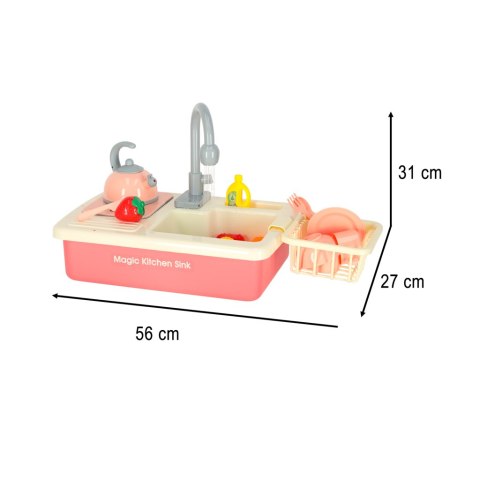 Zlew dla dzieci z akcesoriami XXL różowy
