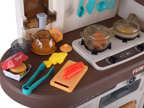 Interaktywna brązowa kuchnia dla dzieci+efekty: światło dźwięk para ZA5765