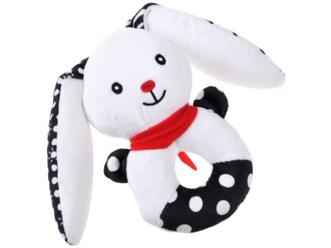 Grzechotka kontrastowa dla niemowlaka z piszczałką KRÓLICZEK ZA5778