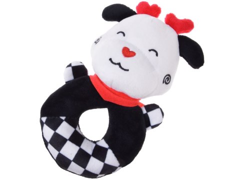 Grzechotka kontrastowa dla niemowlaka z piszczałką KRÓWKA ZA5777