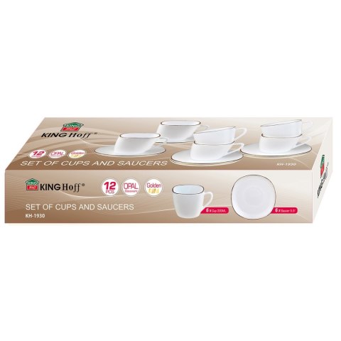 ZESTAW KAWOWY 6 FILIŻANEK ZE SPODECZKAMI KINGHOFF OPAL KH-1930