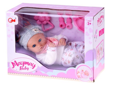 Lalka BOBAS 32cm z ruchomymi oczkami + akcesoria do karmienia ZA5833