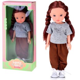 Lovely Girl Lalka z długimi szatynowymi włosami w sportowym stroju 33cm ZA5849