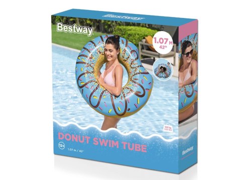 Bestway Duże dmuchane koło do pływania NIEBIESKI PĄCZEK 107cm 36118 Bestway Duże dmuchane koło do pływania NIEBIESKI PĄCZEK 107cm 36118